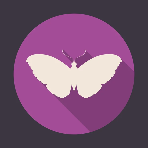 Símbolo de mariposa en el icono redondo — Vector de stock
