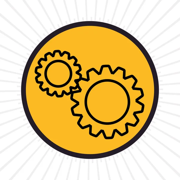 Gears inline icon graphic — Stock Vector