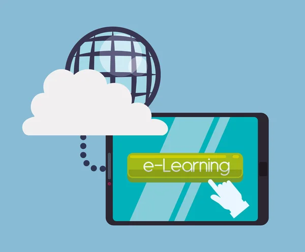 Educação on-line ou e-learning — Vetor de Stock