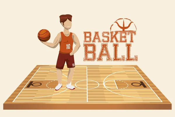 Baloncesto deporte diseño — Vector de stock