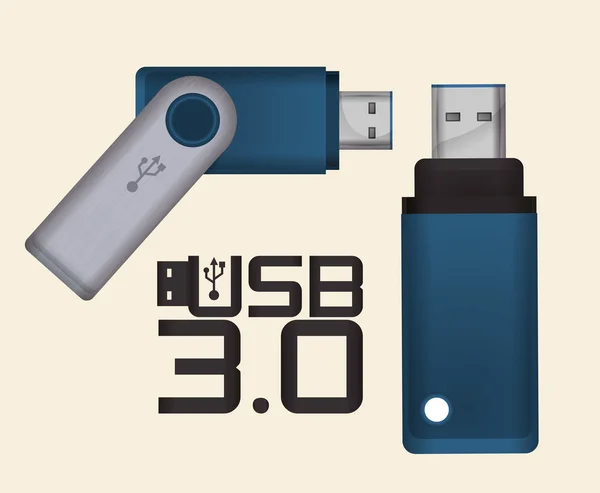 Conception de l'icône USB — Image vectorielle