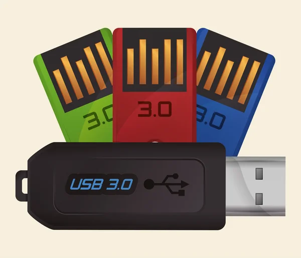 USB ikony designu — Stockový vektor