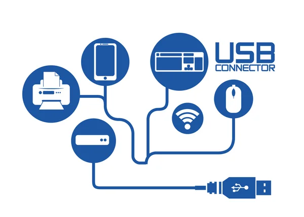 USB simgesi tasarım — Stok Vektör