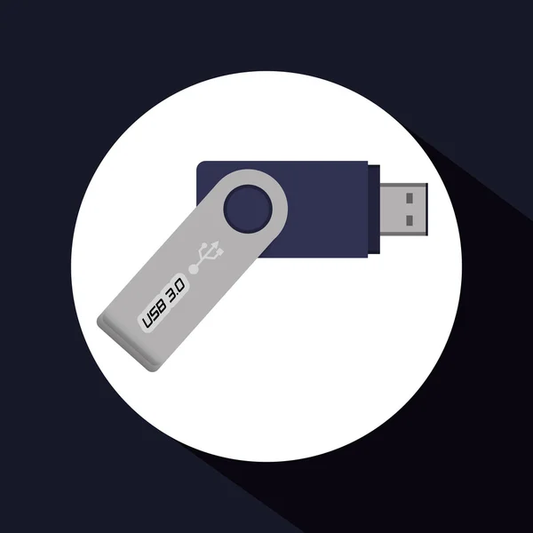 Usb icono de diseño — Vector de stock