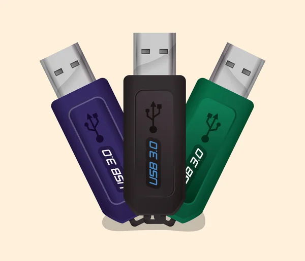 Conception de l'icône USB — Image vectorielle