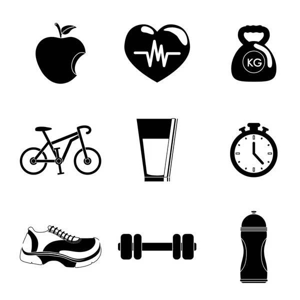 Fitness y estilo de vida saludable — Archivo Imágenes Vectoriales