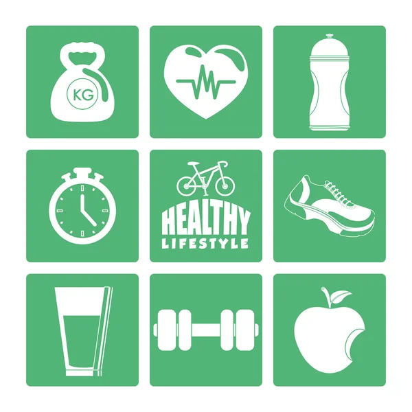 Fitness and healthy lifestyle — Stock Vector