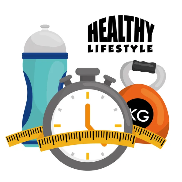 Fitness e estilo de vida saudável —  Vetores de Stock