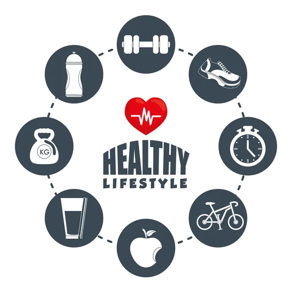 Fitness y estilo de vida saludable — Vector de stock