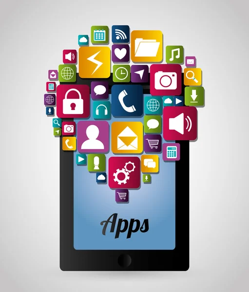Multimediální mobilní aplikace — Stockový vektor