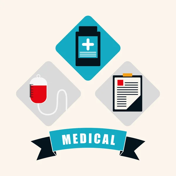 Diseño de estilo de vida médico y saludable — Vector de stock