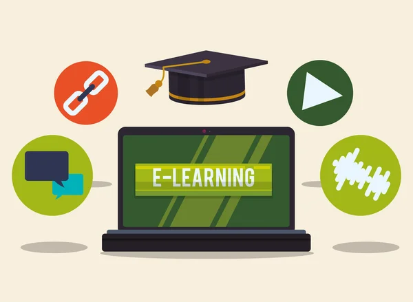 E-learning en onderwijs ontwerp — Stockvector