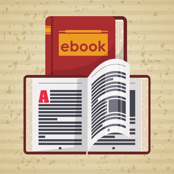 Обучение и дизайн электронных книг — стоковый вектор