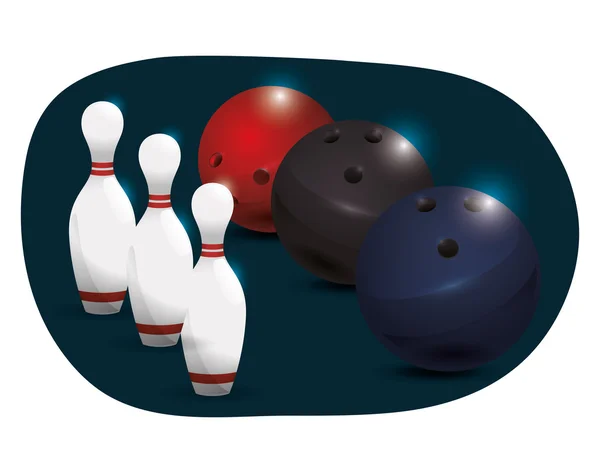 Design von Bowling-Ikonen — Stockvektor