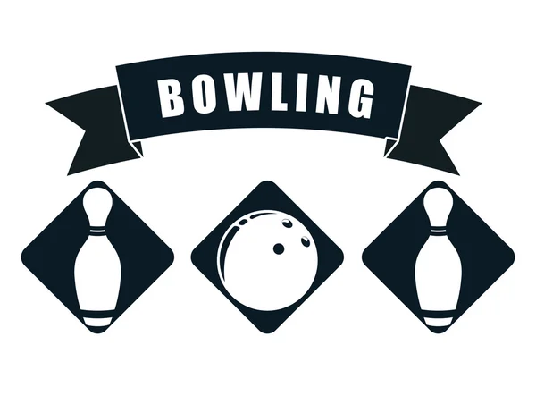 Design von Bowling-Ikonen — Stockvektor