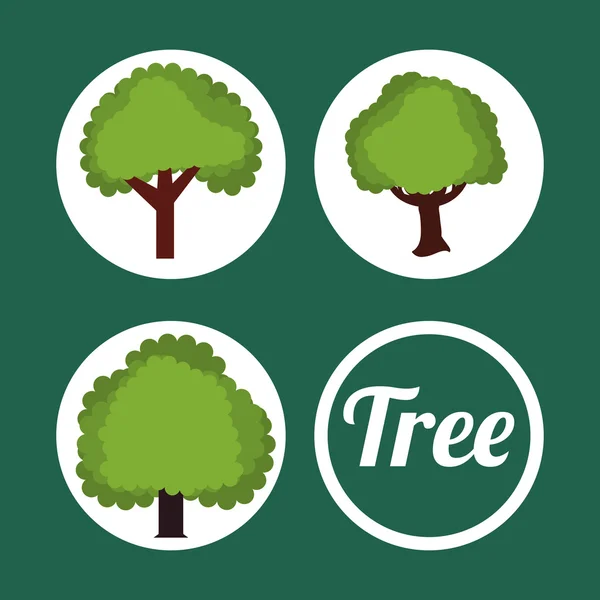 Conception d'arbres écologiques — Image vectorielle