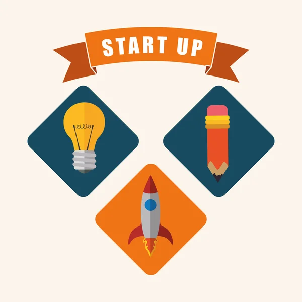 Start up icons design — Stock Vector