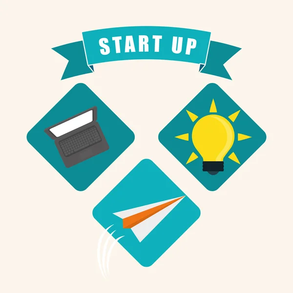 Start up icons design — Stock Vector