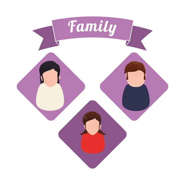 Aile ve rolleri tasarım — Stok Vektör