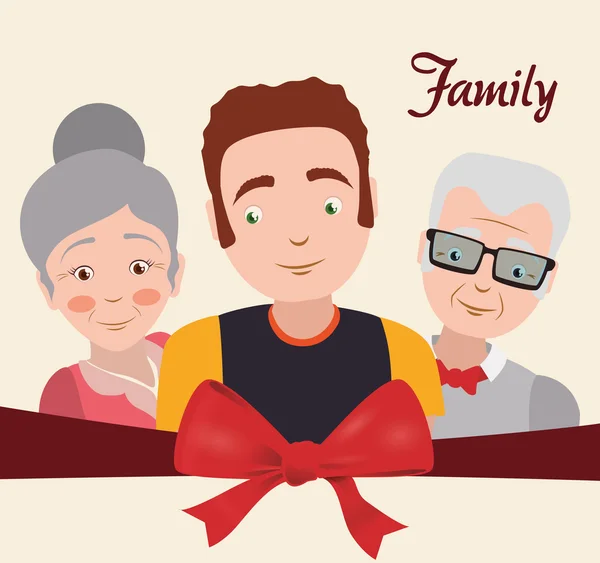 Diseño de familia y abuelos — Vector de stock
