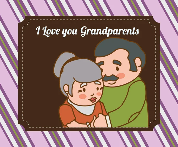 Conception de famille et grands-parents — Image vectorielle
