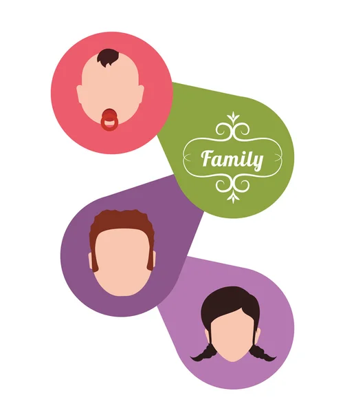 Familia y diseño de roles — Vector de stock