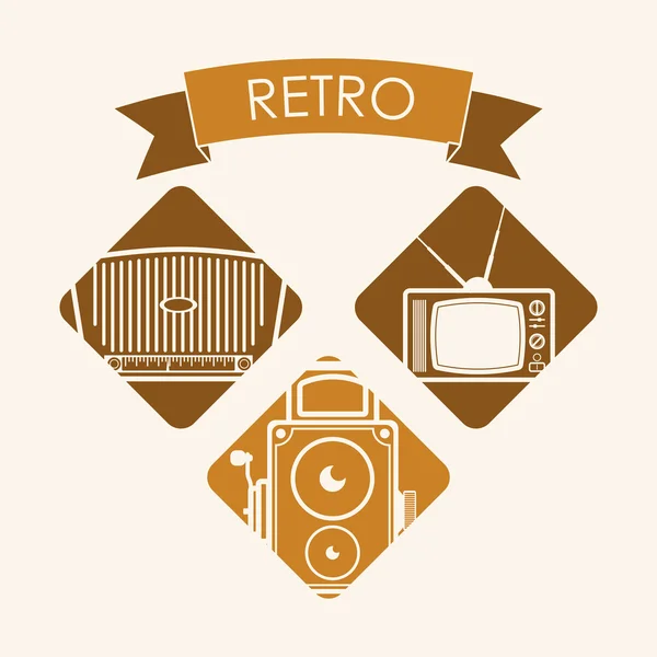 Retro technology design — Stock Vector