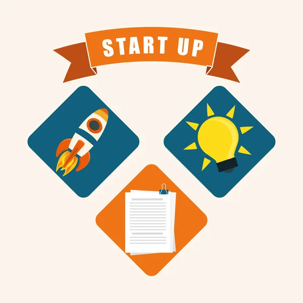 Start up icons design — Stock Vector