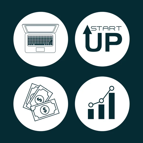 Start up icons design — Stock Vector