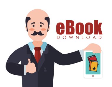 Kitap ve e-öğrenme simgeleri tasarım