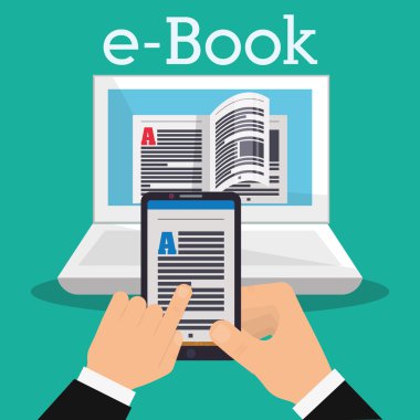 Kitap ve e-öğrenme simgeleri tasarım