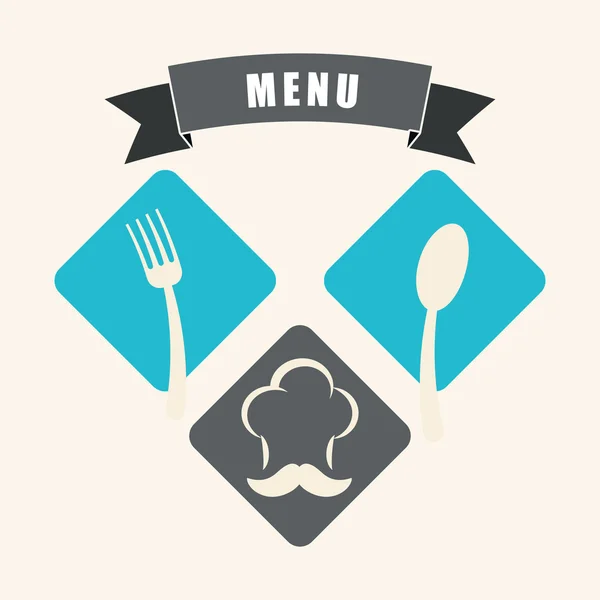 Design von Speisekarten und Restaurant-Ikonen — Stockvektor