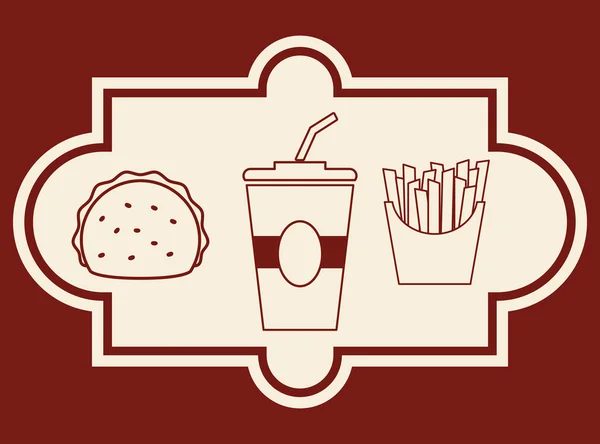 Fast food icons design — Stock Vector