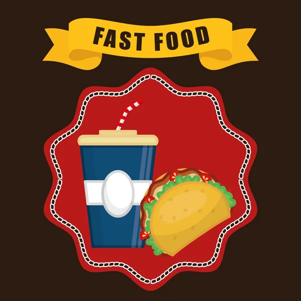 Icone fast food design — Vettoriale Stock