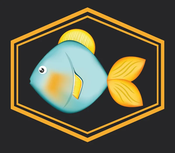 Desain ikon ikan - Stok Vektor