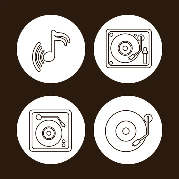 Diseño de iconos musicales — Vector de stock