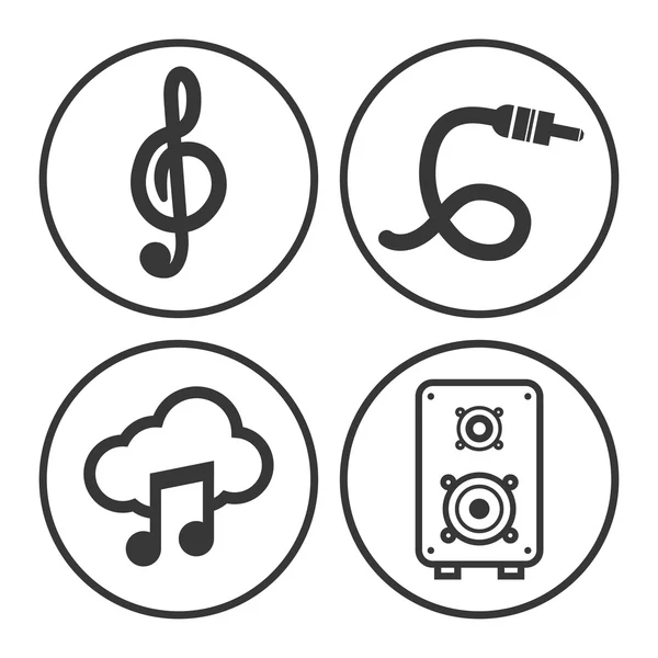 Musik högtalare utrustning och teknik — Stock vektor