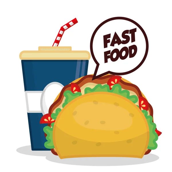 Delicioso fast food — Vetor de Stock