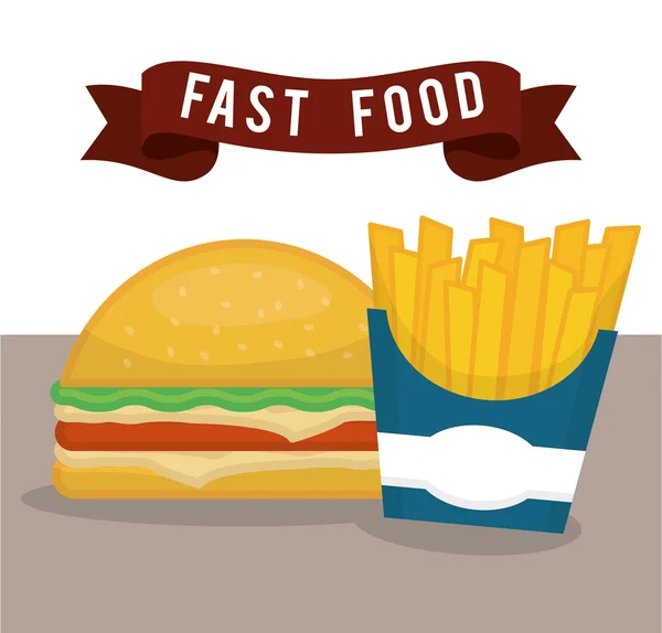 Delizioso fast food — Vettoriale Stock