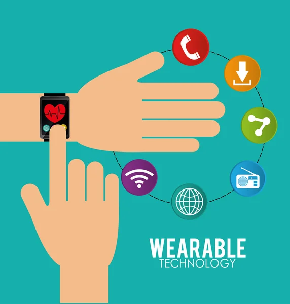 Wearable technology graphic — Stock Vector