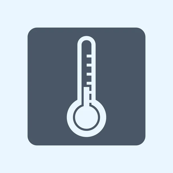 Thermometer vierkante pictogram — Stockvector