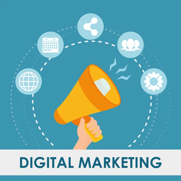 Marketing digitale e pubblicità — Vettoriale Stock