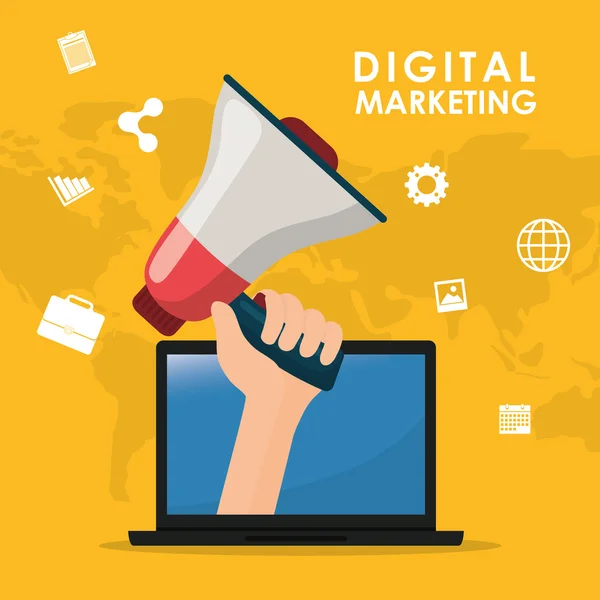 Digitales Marketing und Werbung — Stockvektor