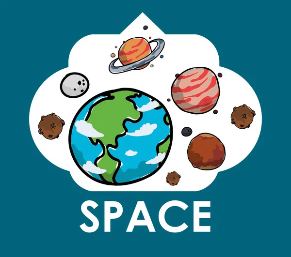 Space pictogrammen-ontwerp — Stockvector