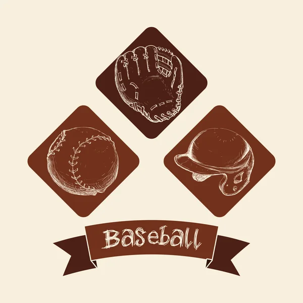 Disegno di sport di baseball — Vettoriale Stock