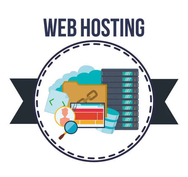 Webhosting und Datensicherheitsdesign — Stockvektor