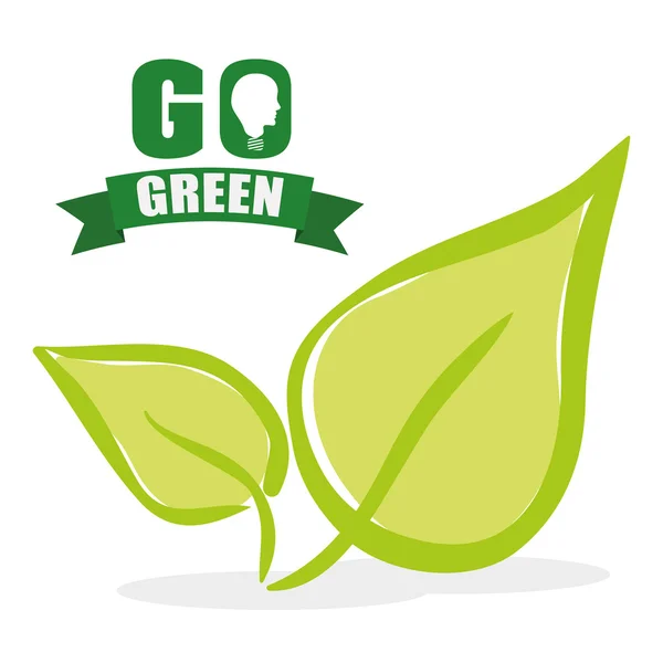 Tema Go green ed ecologia — Vettoriale Stock