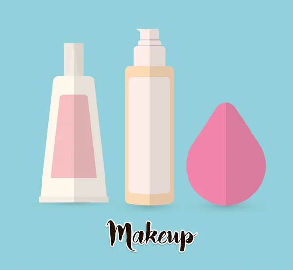 Maquiagem das mulheres e cosméticos —  Vetores de Stock