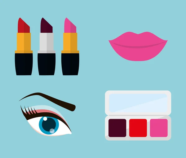 Maquillaje para mujer y cosméticos — Vector de stock