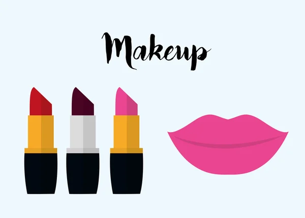 Maquillaje para mujer y cosméticos — Vector de stock